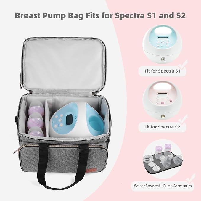 Breast Pump Bag Fits for Spectra S1 and S2, Double Deck Pumping Bag - Image 5