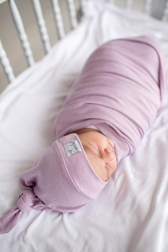 Copper Pearl Baby Beanie Hat Top Knot Stretchy Soft Lily - Image 6