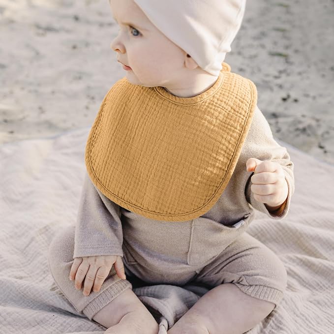 Konssy 10-Pack Muslin Baby Bibs, Soft Cotton Bandana Bibs - Image 6