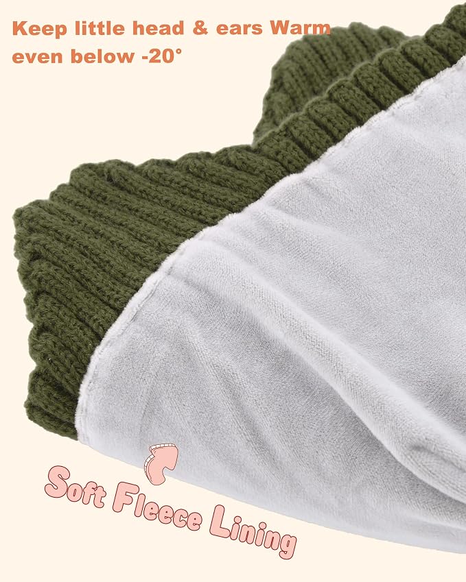 Baby Beanie Fleece Lined Toddler Winter Hat - Image 3