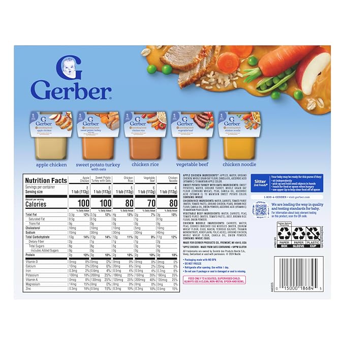 Gerber Stage 2 Baby Food, Nourishing Blends Tubs, Baby Puree, Variety Pack - Image 9