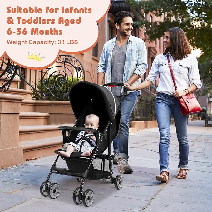 HONEY JOY Travel Stroller, Quick Fold Lightweight Baby Umbrella Stroller - Image 2
