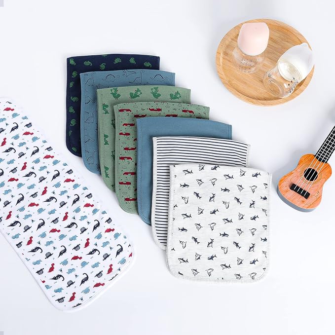 Hakochia Burp Cloths for Baby Boy & Girl Organic Cotton Large Unisex Burp - Image 7