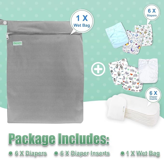 wegreeco Cloth Diapers 6 Pack - Image 6