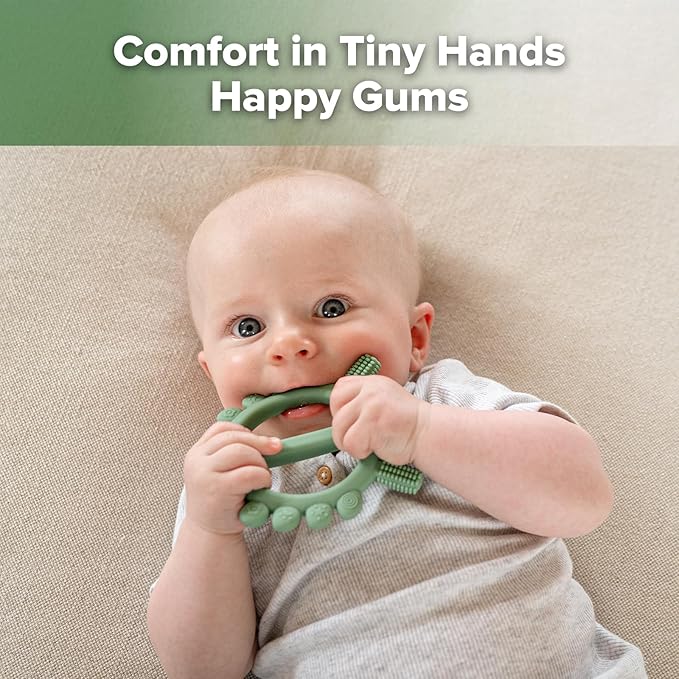 Haakaa Silicone Crab Baby Teether, Teething Toys, 360° Baby Toothbrush Head - Image 3