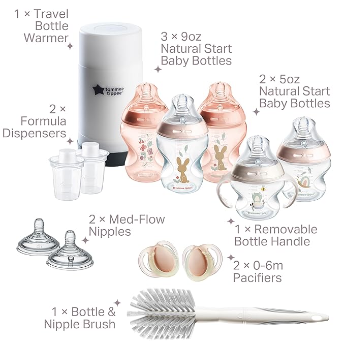 Tommee Tippee Natural Start 14 Piece Baby Bottle, Travel Bottle Warmer & - Image 2