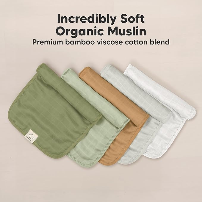 5-Pack Cotton Muslin Burp Cloths Baby Girls, Boys - Image 4