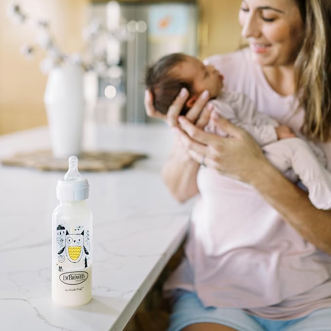 Dr. Brown's Natural Flow Anti-Colic Options+ Narrow Baby Bottle, Bear & Owl - Image 15
