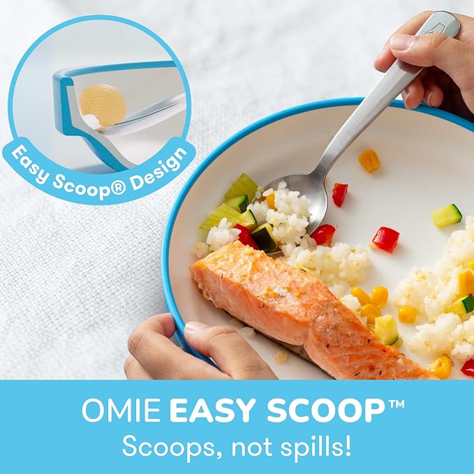 Omie® Easy Scoop Plates for Kids | Unique Design Helps Food Fall into the Spoon - Image 2