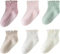 6 Pairs Toddler Ruffle Socks for Girls by ANYANIME
