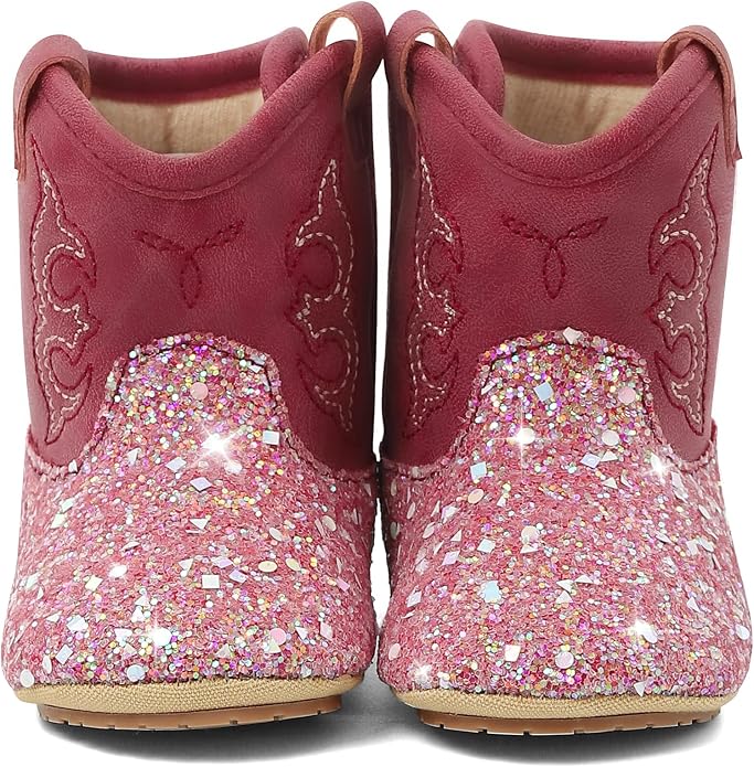 MK MATT KEELY Leather Western Boots Cowboy Bootie Soft Sole Non-Slip Crib Shoes - Image 6
