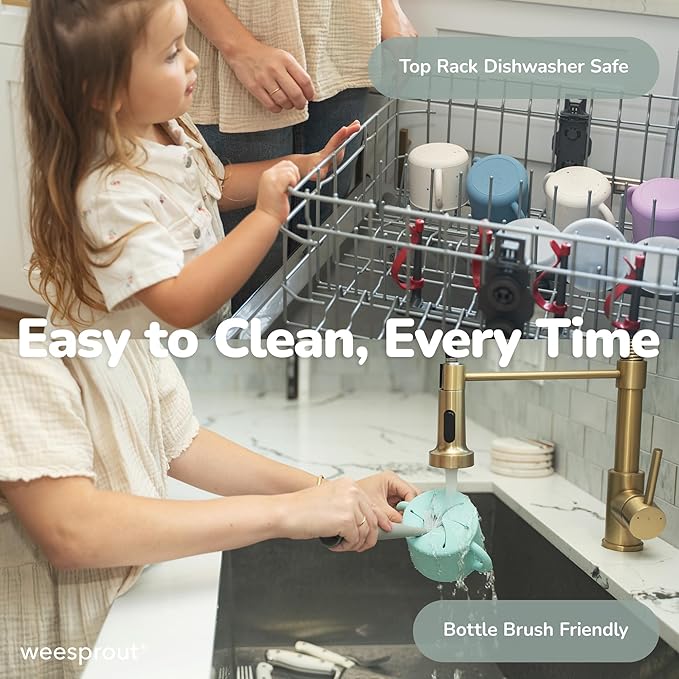 WeeSprout Snack Containers, Food Grade Silicone Cups, Spill-Proof Tops - Image 4