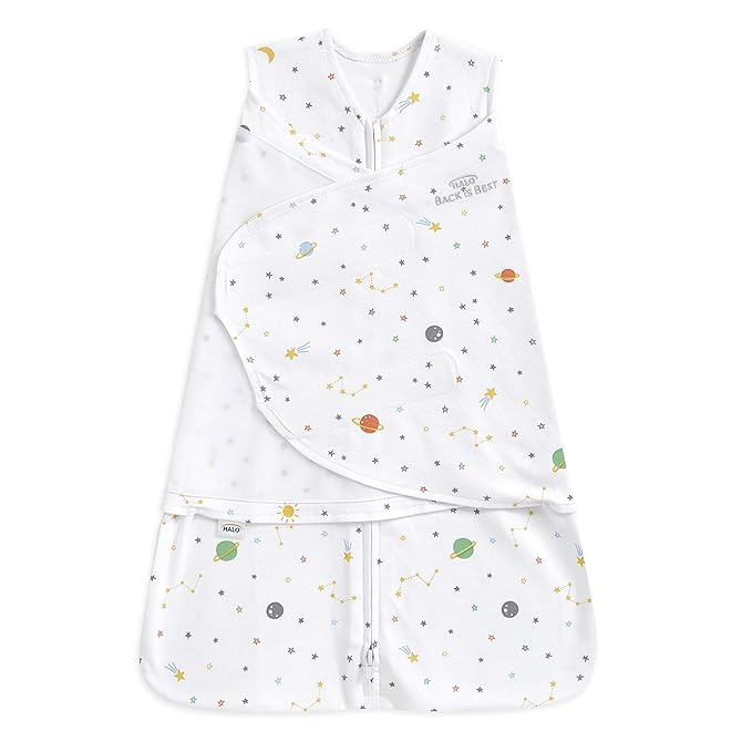 HALO 100% Cotton Sleepsack Swaddle, 3-Way Adjustable Wearable Blanket, TOG 1.5 by HALO
