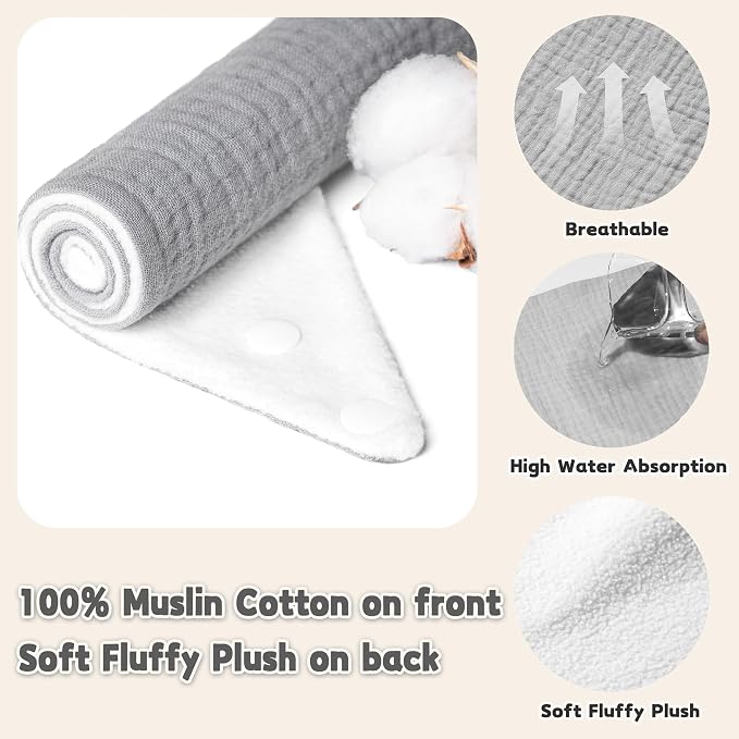 Susurration Muslin Baby Drool Bibs 6Pack Soft Triangular Adjustable Baby - Image 3
