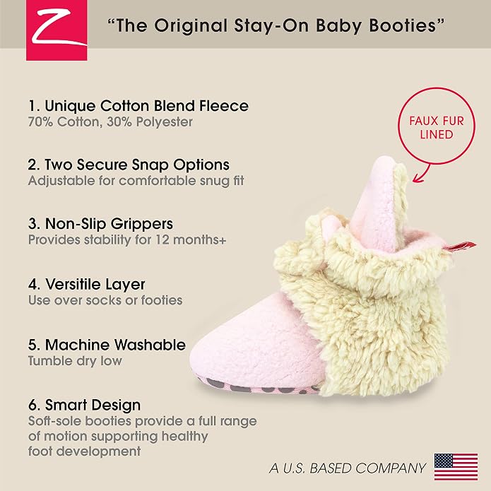 Zutano Unisex Fleece Baby Booties, Two Snap Closure, Newborn to 24 Months - Image 3