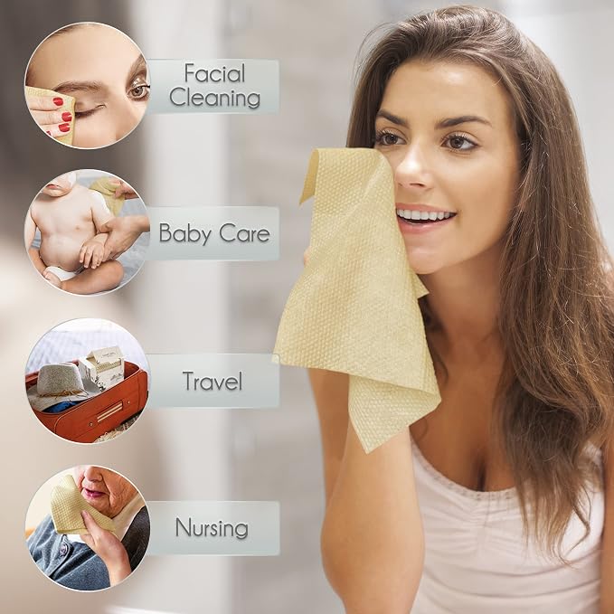 Bamboo Rayon Disposable Face Towel Biodegradable Large Dry Face Wipes 60 - Image 6