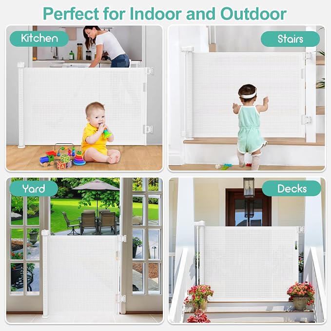 55 inch Retractable Baby Gates, EZIGO Extra Wide Baby Gate - Image 7