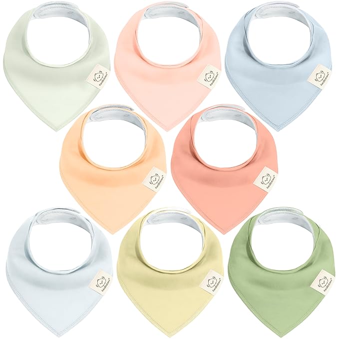 8-Pack Organic Baby Bandana Bibs by KeaBabies