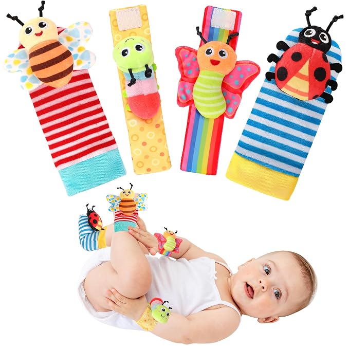 Baby Toys for 0-12 Months Newborn Boys and Girls Gifts Wrist Rattle Socks for by XGUNION