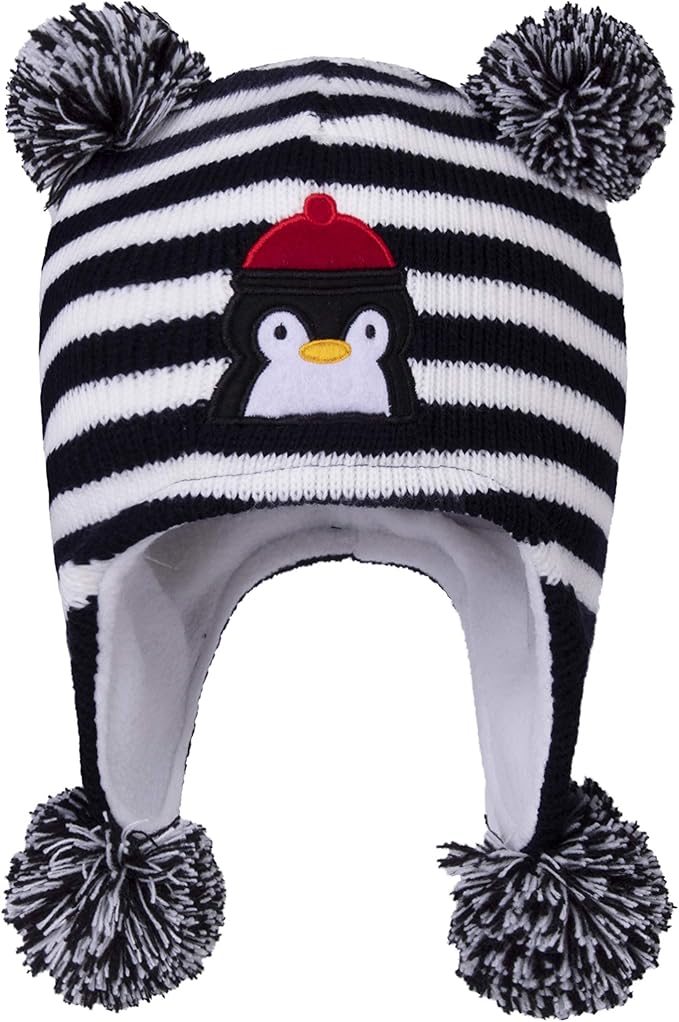 LANGZHEN Toddler Kids Infant Winter Hat, Earflap Knit Warm Cap Fleece Lined by LANGZHEN