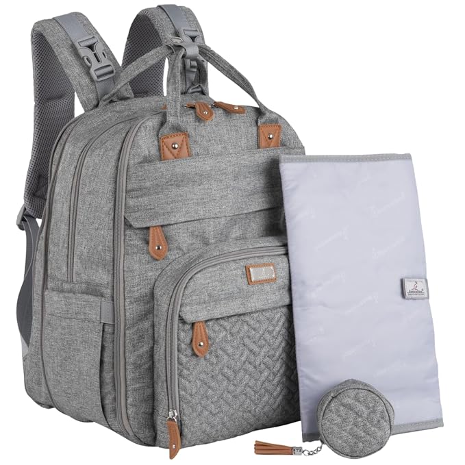 BabbleRoo Extra Large Diaper Bag Backpack, Expandable Baby Bag by BabbleRoo