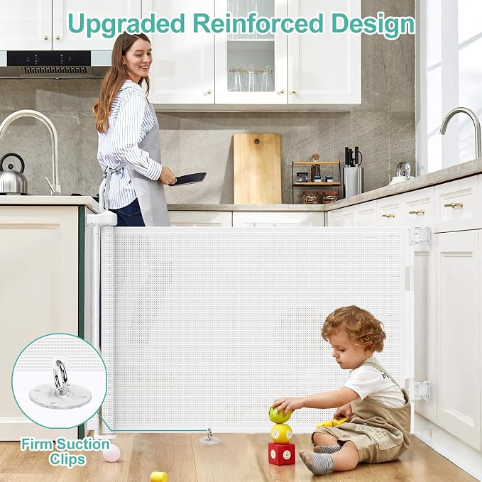 71 inch Retractable Baby Gates, EZIGO Extra Wide Baby Gate - Image 3