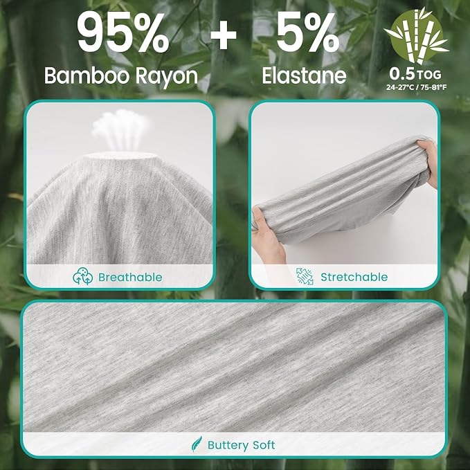 Rayon Made from Bamboo Sleep Sacks 0.5 TOG summer Wearable Blanket Baby 6-12 - Image 2