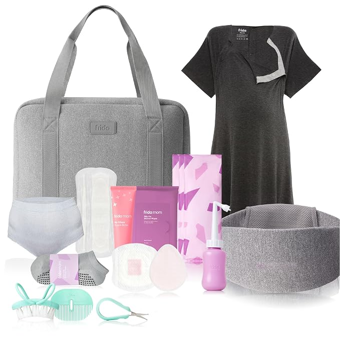 Frida Mom 30pc Pre-Packed Hosptial & Baby Essentials Travel Bag, Includes by Frida