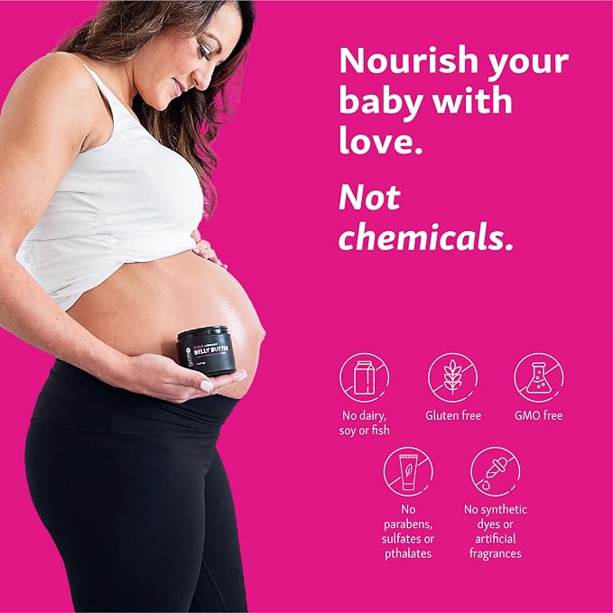 Glow Organics Belly Butter for Pregnancy, 100% Organic Stretch Mark Cream - Image 3