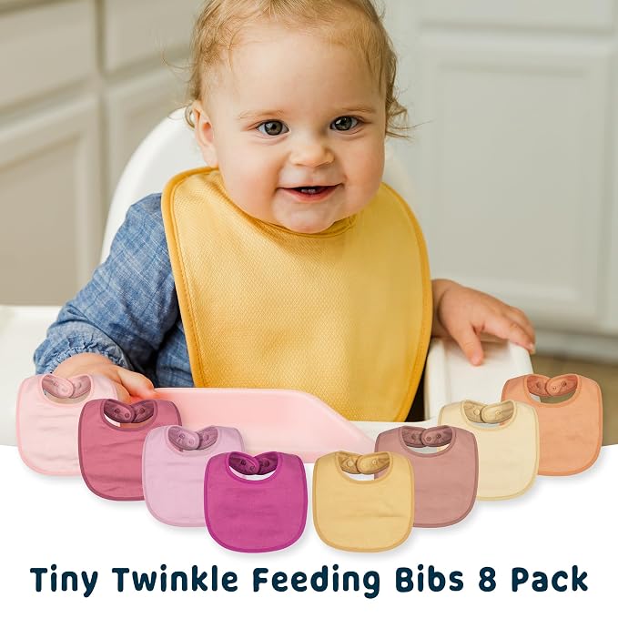 Tiny Twinkle 8 Pack Baby Bibs for Drooling and Teething – Waterproof & - Image 7