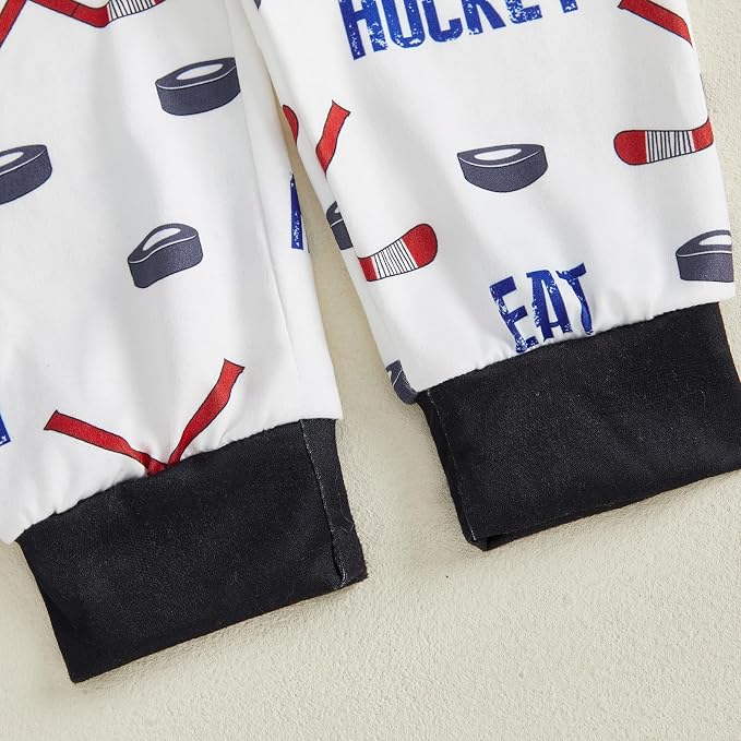 Baby Boy Hockey Outfit New Player in Town Long Sleeve Romper Long Pants Hat Set - Image 7