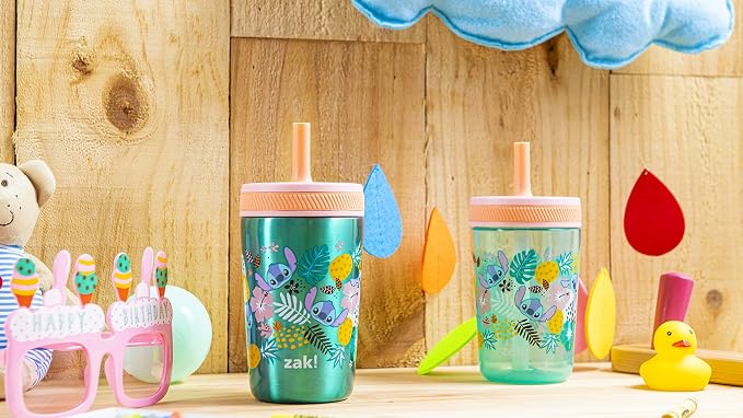 Zak Designs Disney Lilo and Stitch Kelso Tumbler Set, Leak-Proof Screw-On Lid - Image 12