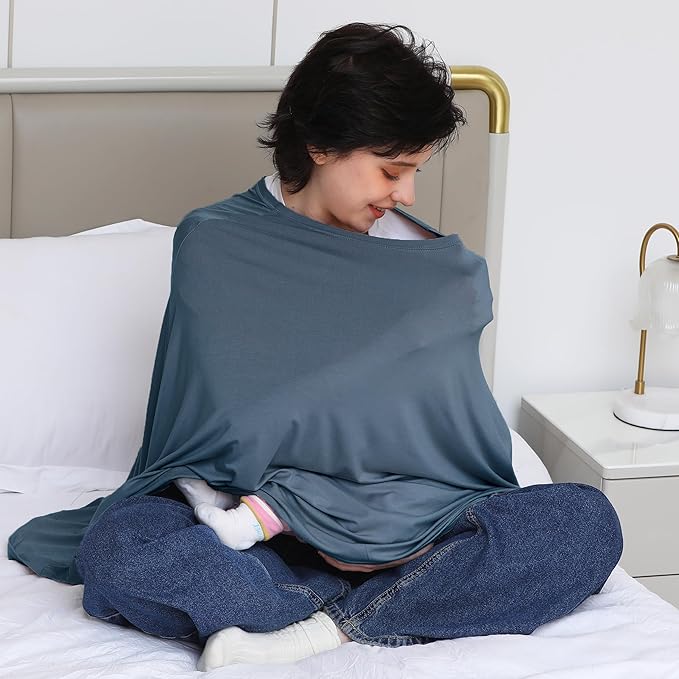 Nursing Cover for Breastfeeding, 360°Full Coverage Nursing Poncho, Rayon Soft & - Image 6