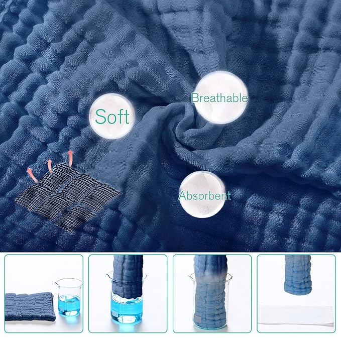 Yoofoss Muslin Burp Cloths for Baby 10 Pack 100% Cotton Baby Washcloths for - Image 4