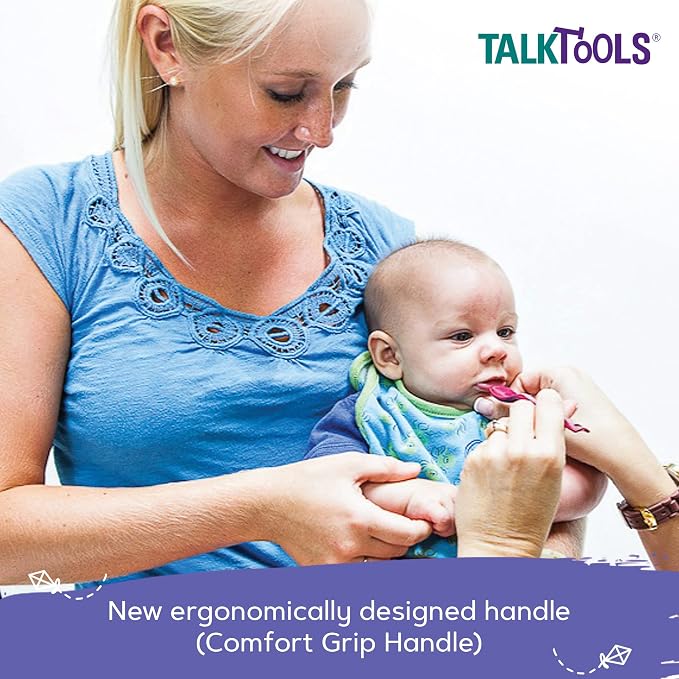 TalkTools Wee Bumpy Magenta Spoons | Provides oral awareness during feeding | - Image 7