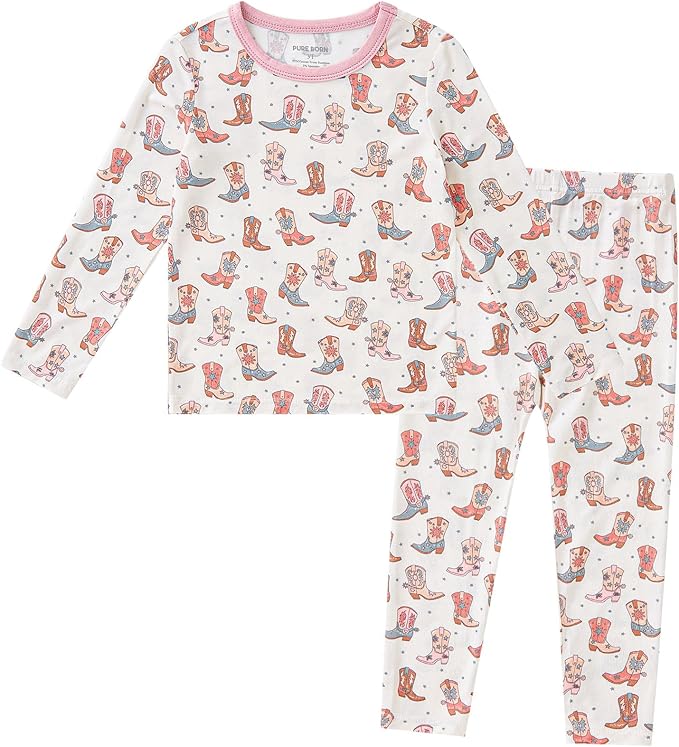 pureborn Baby Toddler Kids Viscose from Bamboo Pajamas Set Pjs 2pcs 18M-8Y by pureborn