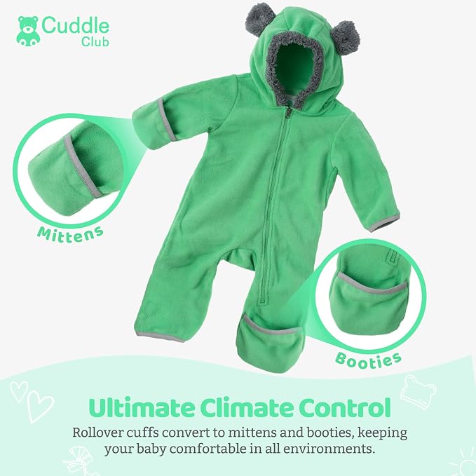 Cuddle Club Fleece Baby Bunting Bodysuit - Image 3