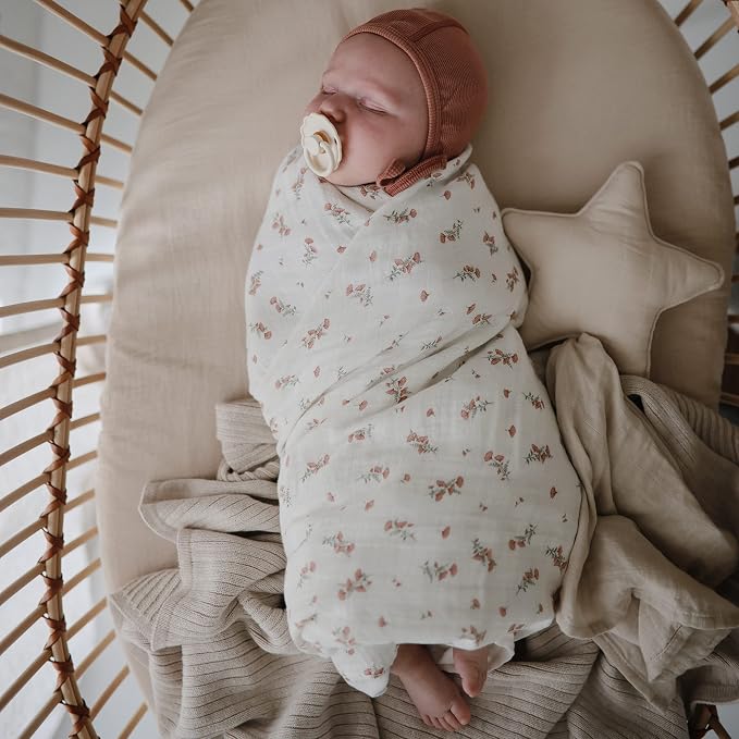 mushie Muslin Baby Swaddle Blanket | 100% Organic Cotton - Image 3
