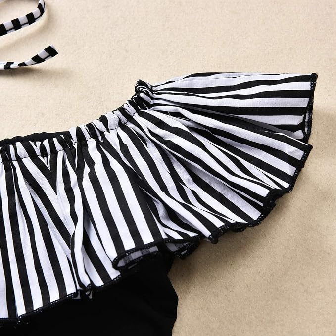 Toddler Baby Girls Ruffles Bikini One Piece Swimsuits Floral Off Shoulder - Image 5