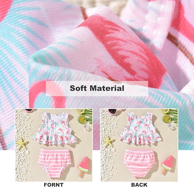 Aalizzwell Toddler Baby Girl Bathing Suit Two Piece Swimsuit Bikini Beach Wear - Image 3