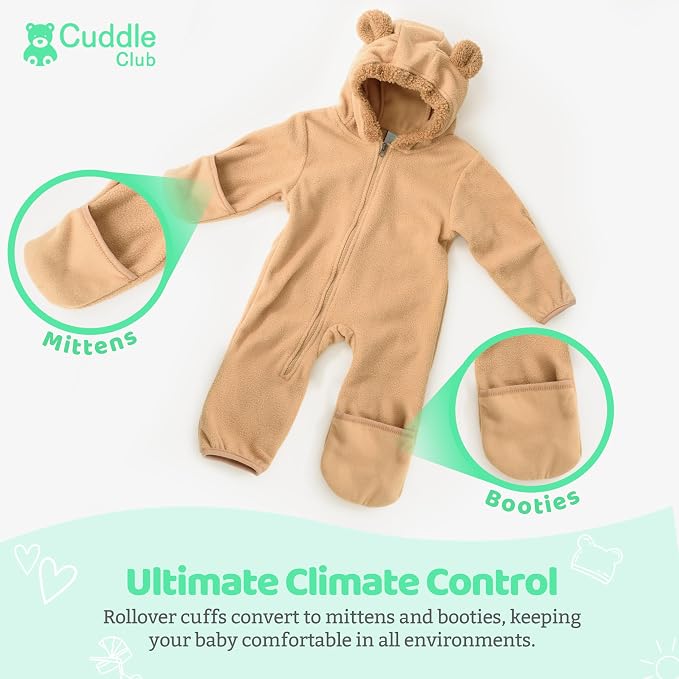 Cuddle Club Fleece Baby Bunting Bodysuit - Image 3