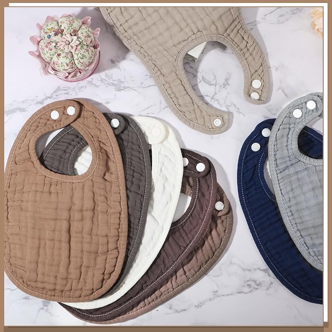 Frienda 8 Pcs Muslin Baby Bibs Cotton Bandana Drool Bibs Bulk - Image 5