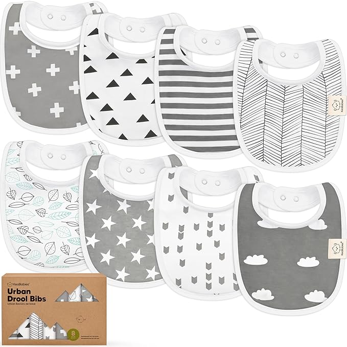 8-Pack Organic Baby Bibs for Boys, Girls by KeaBabies