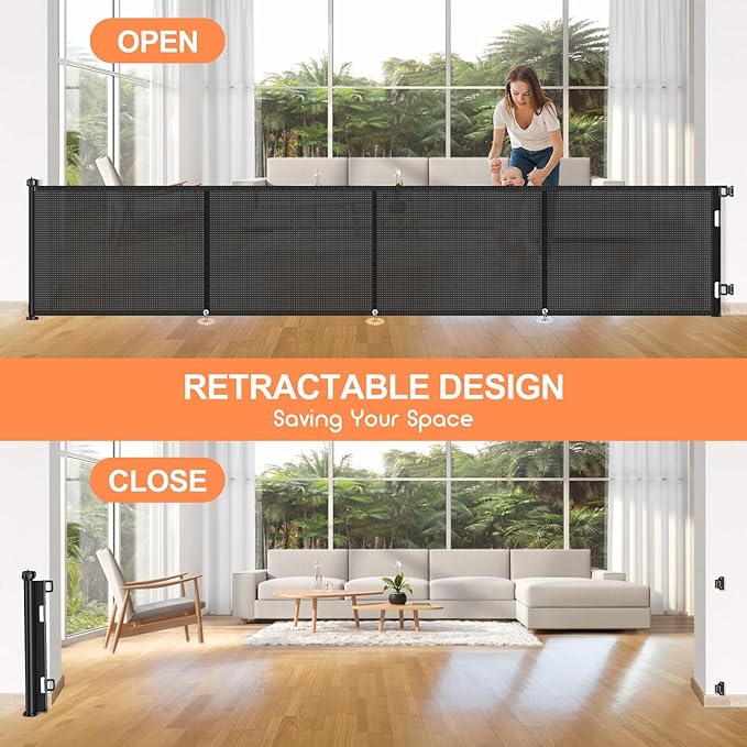 Upgrade 180 inch Retractable Baby Gates, EZIGO Extra Wide Baby Gate - Image 6