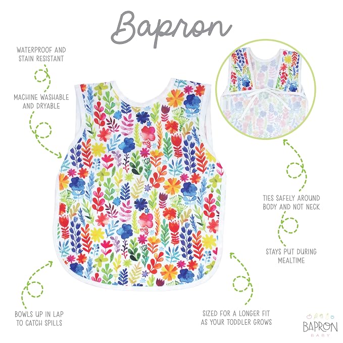BapronBaby Rainbow Watercolor Floral Bapron - Image 2