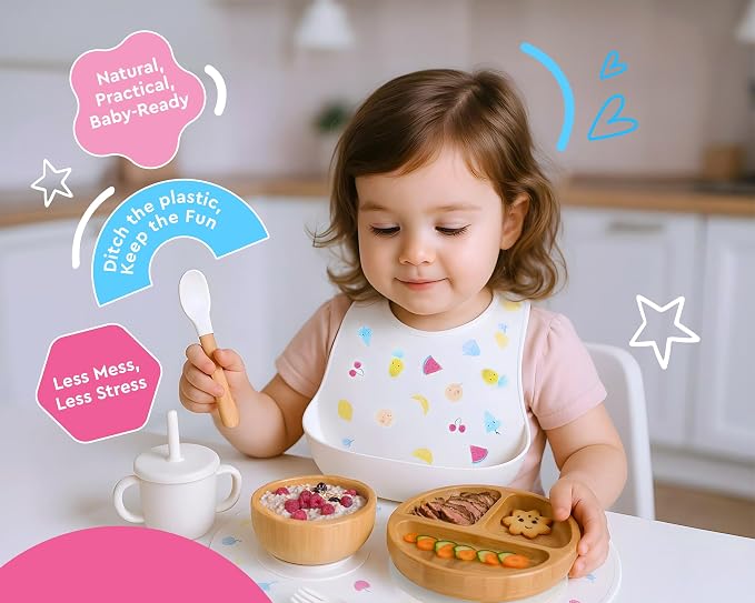 Bamboo Baby Feeding Set for Infants & Toddlers - Image 2