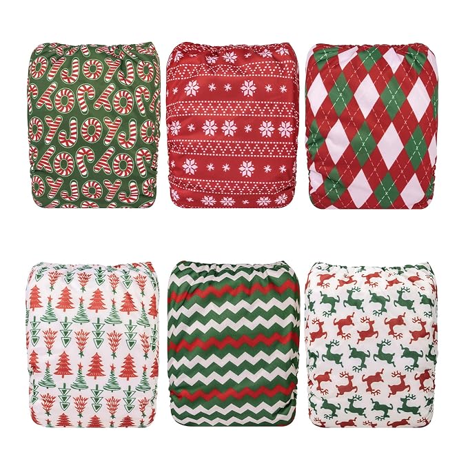 Babygoal Christmas Cloth Diapers 6 Pack - Image 2