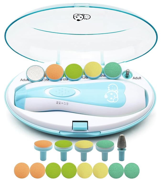 Baby Nail Trimmer 21 in 1, Usage Labeled Case & 13 Extra Replacement Tools by Royal+Angels