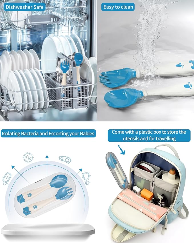 Deejoy Toddler Utensils with Travel Safe Case, Silicone Baby Spoons and Fork Set - Image 4