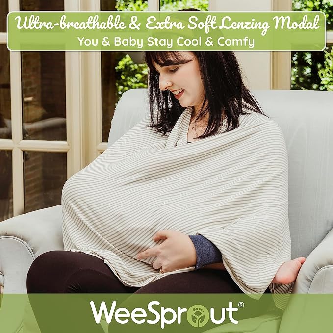 WeeSprout Nursing Cover for Breastfeeding, Soft & Breathable Nursing Poncho - Image 3